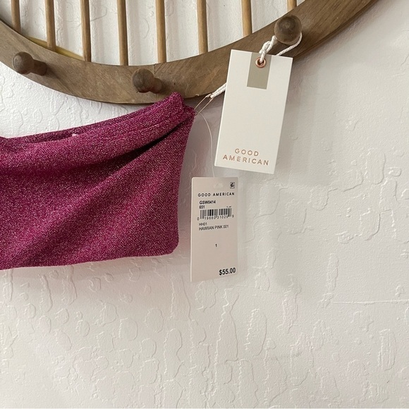 Good American Sparkle Bandeau Bathing Suit Bikini Top Size 1 / small - Picture 2 of 4